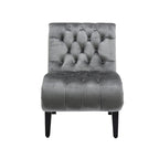 Velvet Armless Accent Chair, Button Tufted Slipper Chair, Side Chair, Lounge Chair