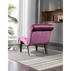 Velvet Armless Accent Chair, Button Tufted Slipper Chair, Side Chair, Lounge Chair
