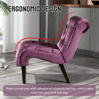 Velvet Armless Accent Chair, Button Tufted Slipper Chair, Side Chair, Lounge Chair
