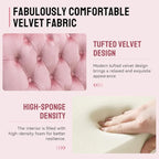 Velvet Armless Accent Chair, Button Tufted Slipper Chair, Side Chair, Lounge Chair