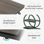 End Table with 3 Storage Shelves, Wood Narrow Side Table