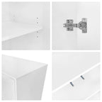 Wave Pattern Storage Cabinet with 2 Doors and 2 Drawers,Adjustable