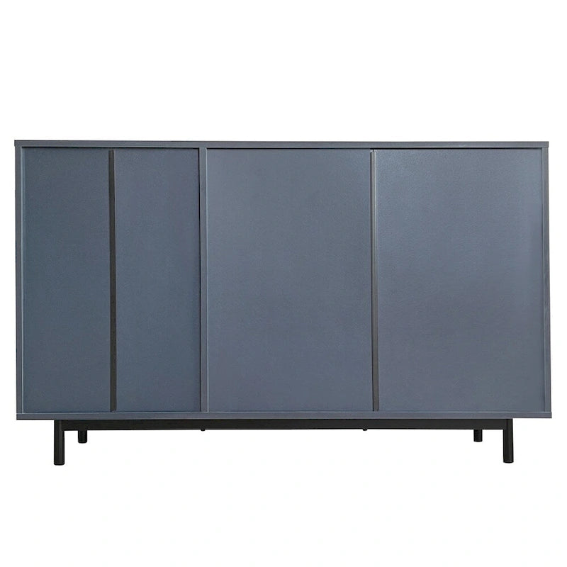 Wave Pattern Storage Cabinet with 2 Doors and 2 Drawers,Adjustable