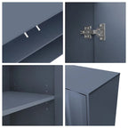 Wave Pattern Storage Cabinet with 2 Doors and 2 Drawers,Adjustable