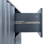 Wave Pattern Storage Cabinet with 2 Doors and 2 Drawers,Adjustable