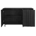 Wave Pattern Storage Cabinet with 2 Doors and 2 Drawers,Adjustable