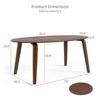 Furniture of America Beau I Mid-century Walnut 7-Piece Oval Dining Set