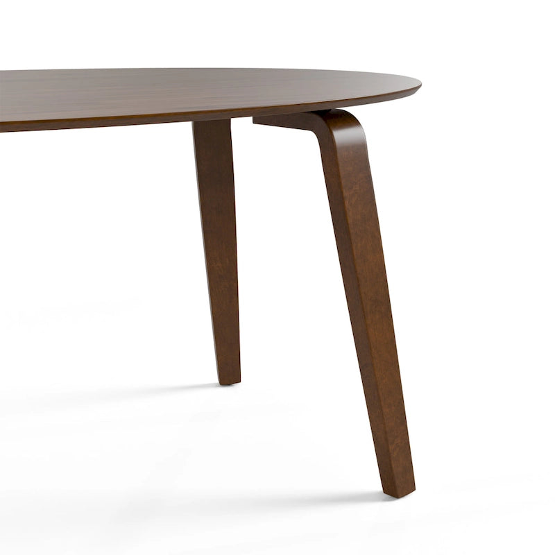Furniture of America Beau I Mid-century Walnut 7-Piece Oval Dining Set