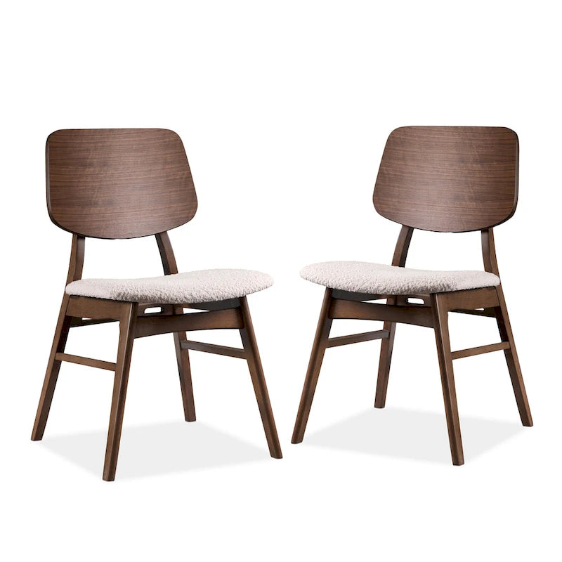 Furniture of America Beau I Mid-century Walnut 7-Piece Oval Dining Set
