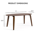 Furniture of America Beau I Mid-century Walnut 7-Piece Oval Dining Set