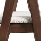 Furniture of America Shaw Mid-century 5-Piece Walnut Wood Counter Height Table Set with 4 Chairs