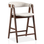 Furniture of America Shaw Mid-century 5-Piece Walnut Wood Counter Height Table Set with 4 Chairs