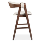 Furniture of America Shaw Mid-century 5-Piece Walnut Wood Counter Height Table Set with 4 Chairs