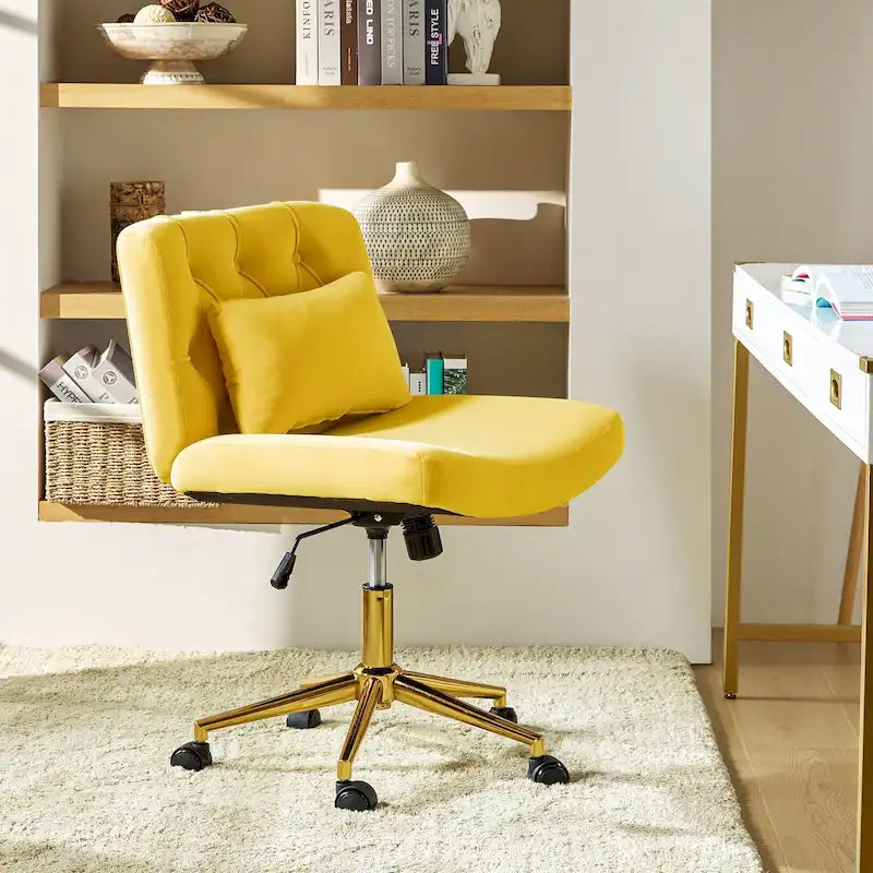 Ollie Modern Flannel Swivel Tilting Office Chair with Pillow by HULALA HOME