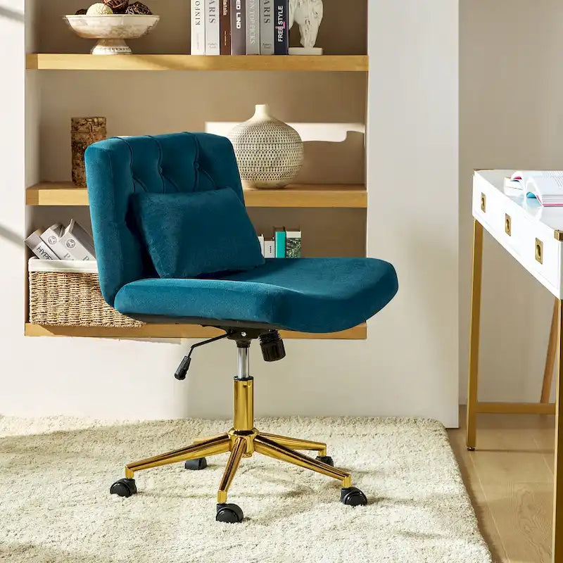 Ollie Modern Flannel Swivel Tilting Office Chair with Pillow by HULALA HOME