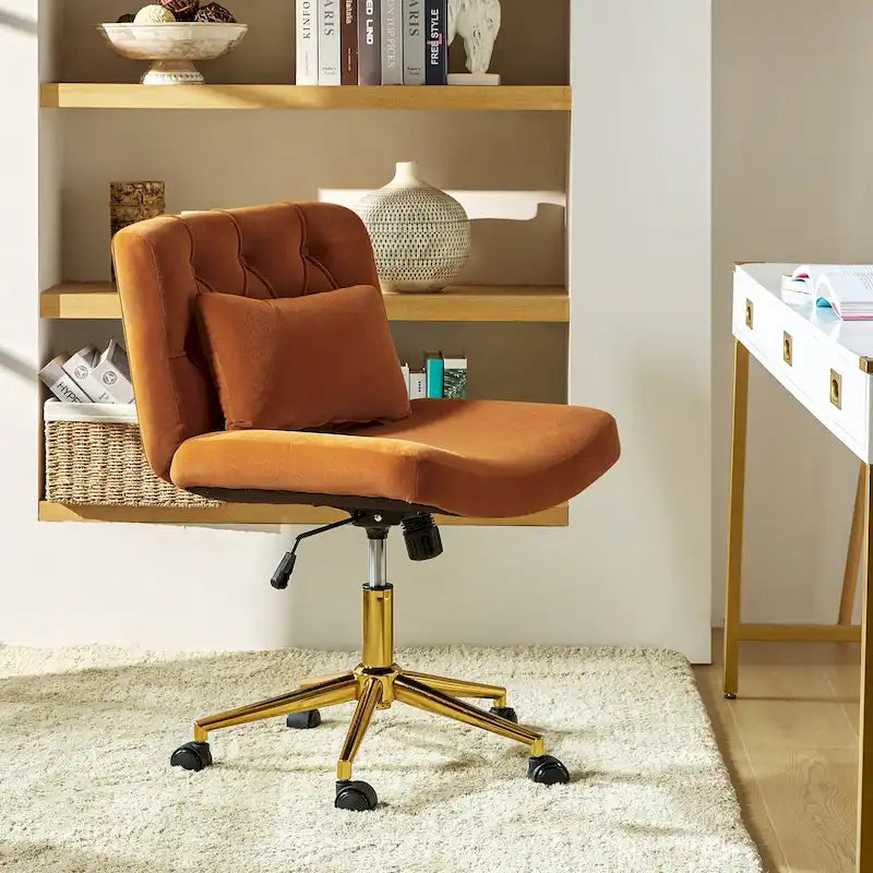 Ollie Modern Flannel Swivel Tilting Office Chair with Pillow by HULALA HOME