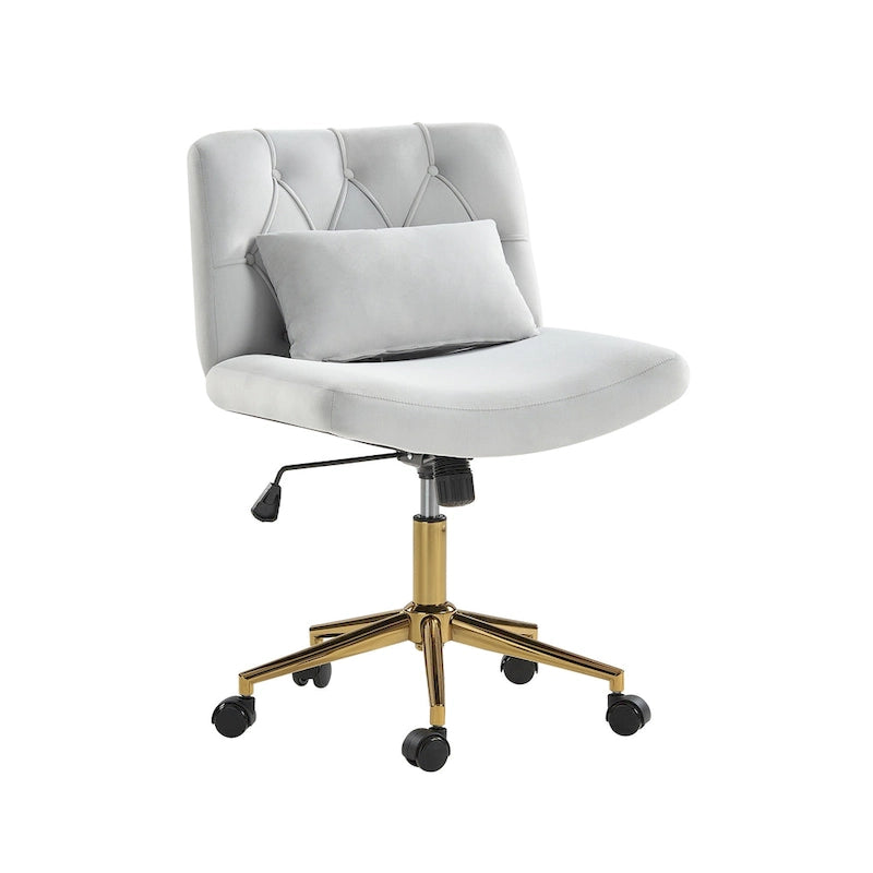 Ollie Modern Flannel Swivel Tilting Office Chair with Pillow by HULALA HOME