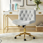 Ollie Modern Flannel Swivel Tilting Office Chair with Pillow by HULALA HOME