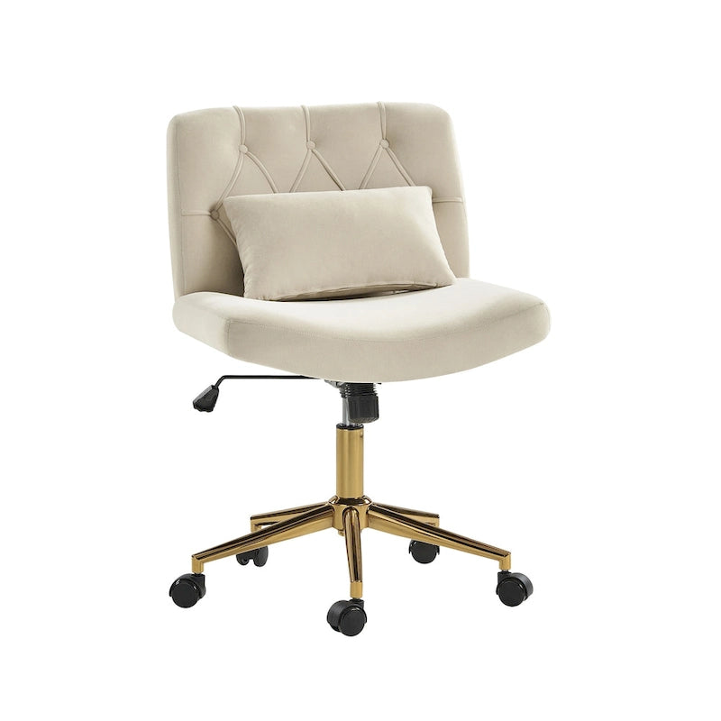 Ollie Modern Flannel Swivel Tilting Office Chair with Pillow by HULALA HOME