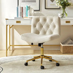Ollie Modern Flannel Swivel Tilting Office Chair with Pillow by HULALA HOME