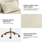 Ollie Modern Flannel Swivel Tilting Office Chair with Pillow by HULALA HOME