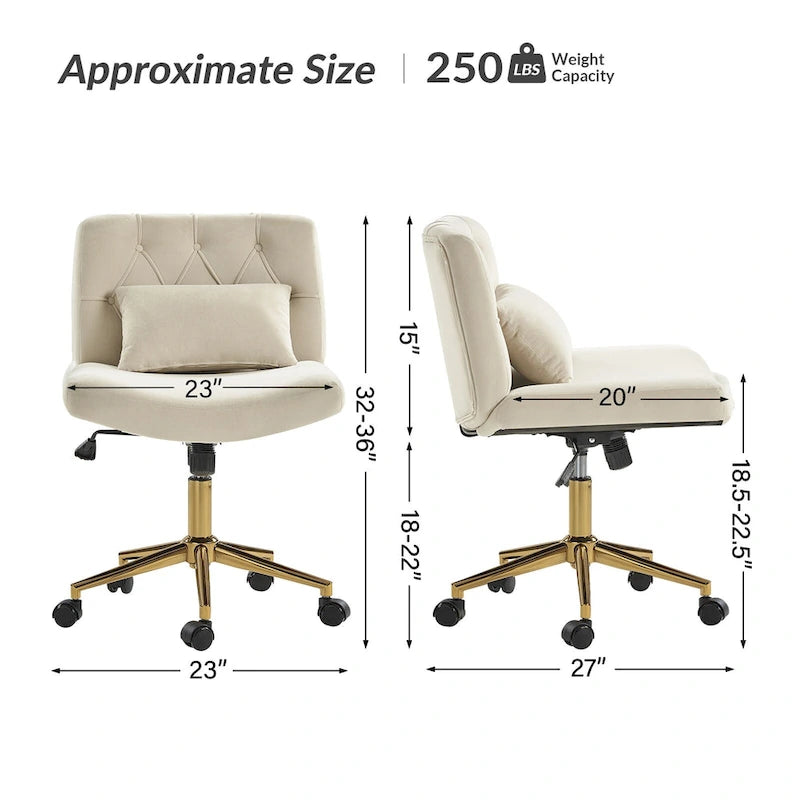 Ollie Modern Flannel Swivel Tilting Office Chair with Pillow by HULALA HOME