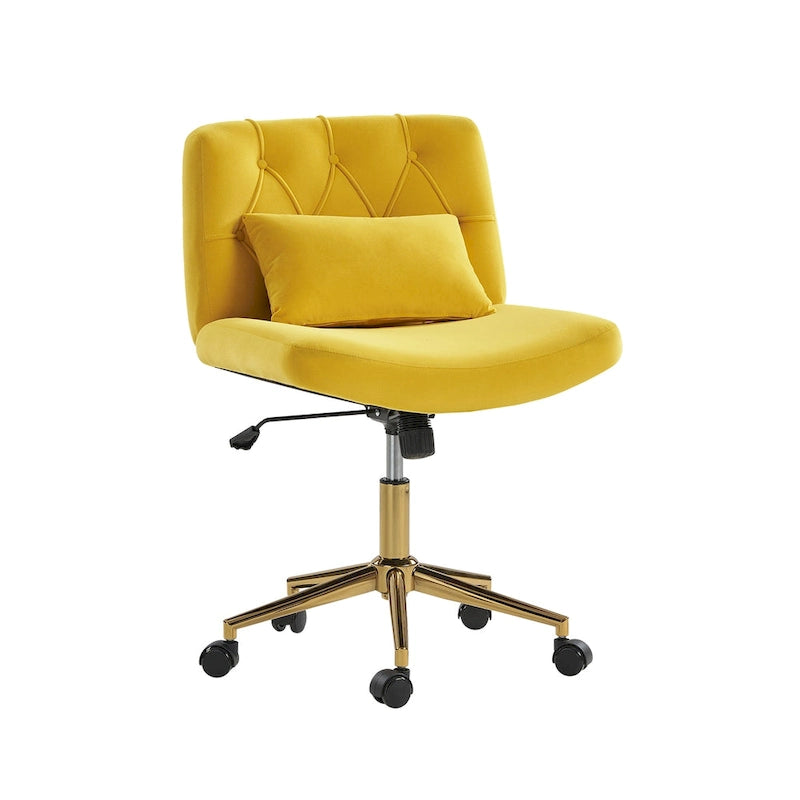 Ollie Modern Flannel Swivel Tilting Office Chair with Pillow by HULALA HOME