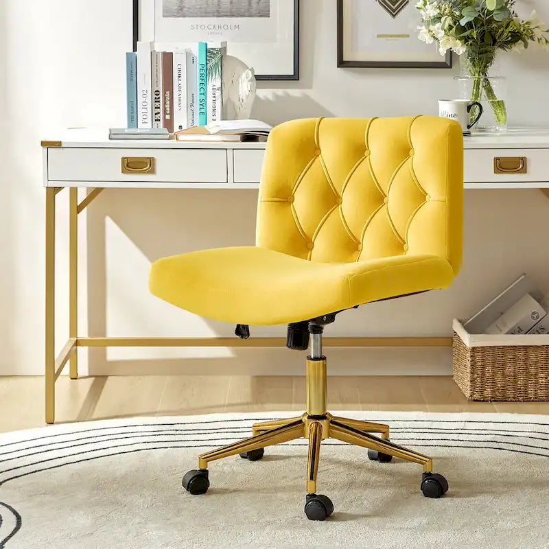 Ollie Modern Flannel Swivel Tilting Office Chair with Pillow by HULALA HOME