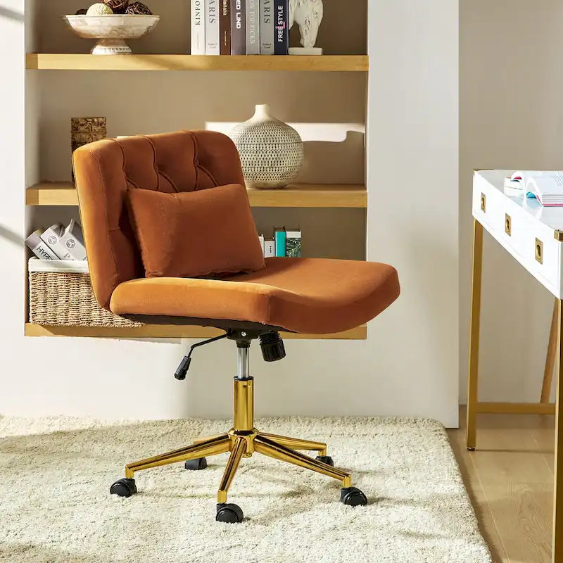 Ollie Modern Flannel Swivel Tilting Office Chair with Pillow by HULALA HOME