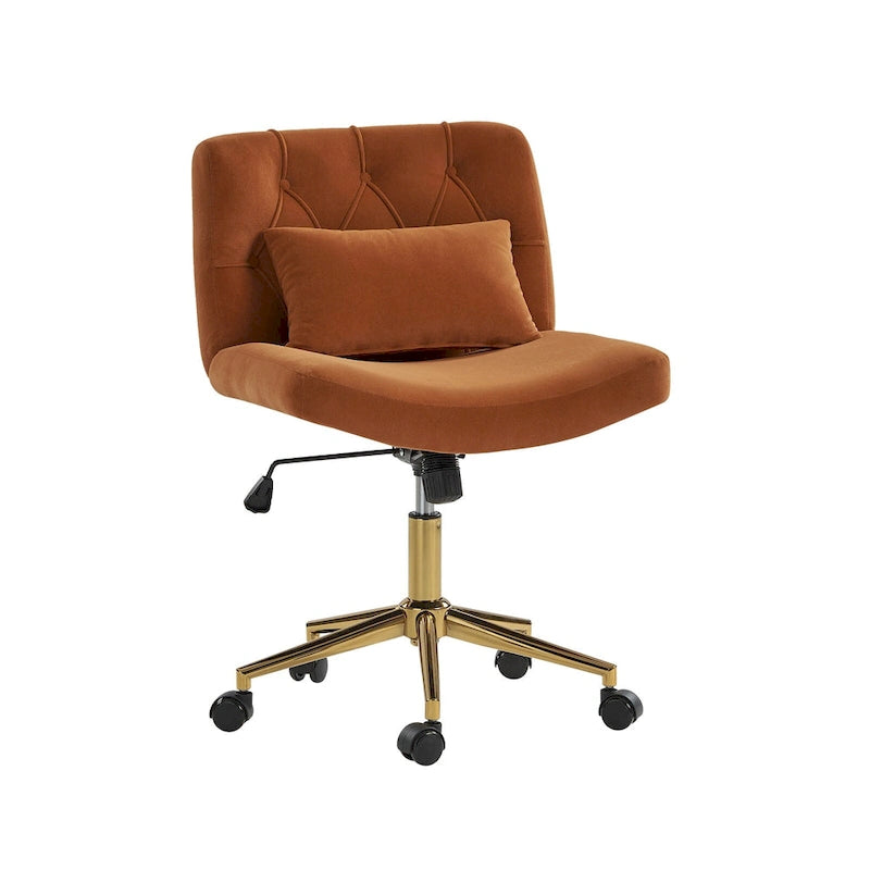 Ollie Modern Flannel Swivel Tilting Office Chair with Pillow by HULALA HOME