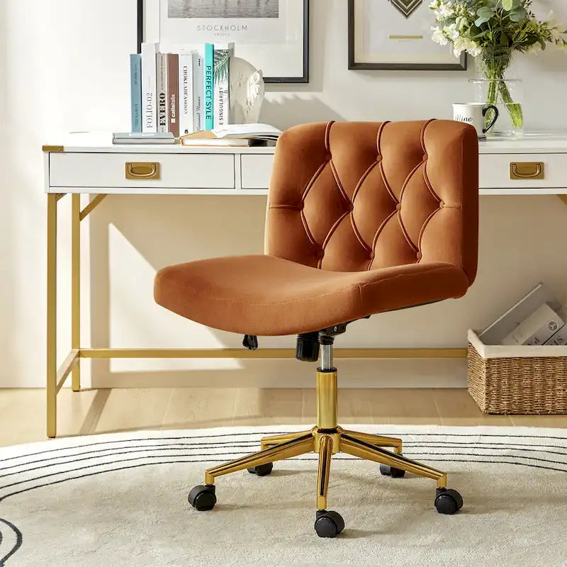 Ollie Modern Flannel Swivel Tilting Office Chair with Pillow by HULALA HOME