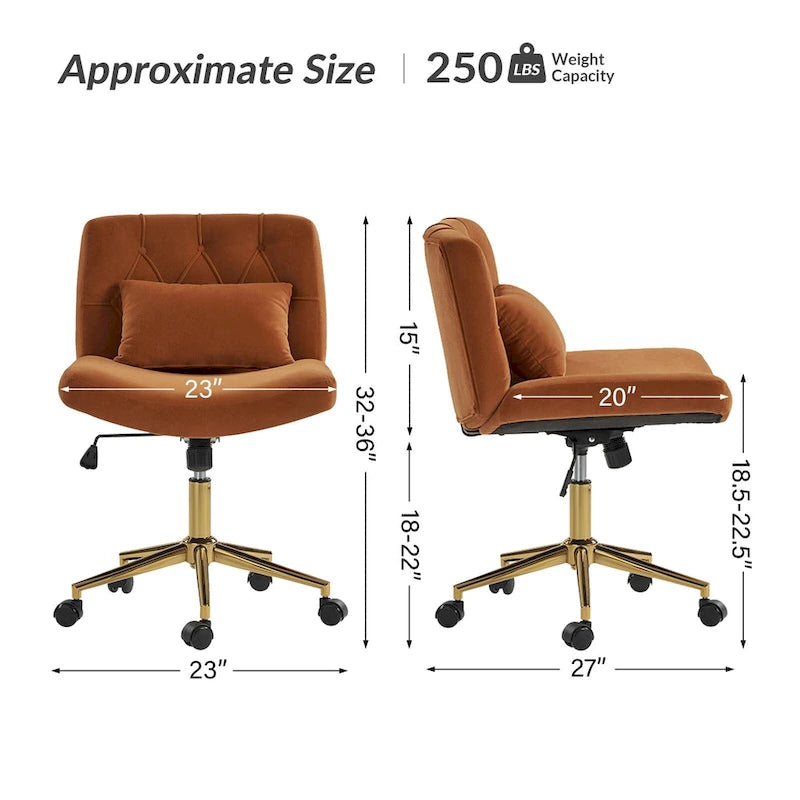 Ollie Modern Flannel Swivel Tilting Office Chair with Pillow by HULALA HOME