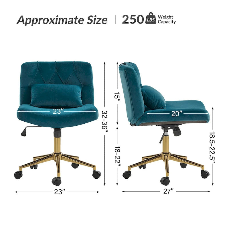 Ollie Modern Flannel Swivel Tilting Office Chair with Pillow by HULALA HOME
