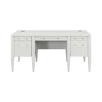 Contemporary Half-Pedestal Desk, Office Desk, Accent Desk, White