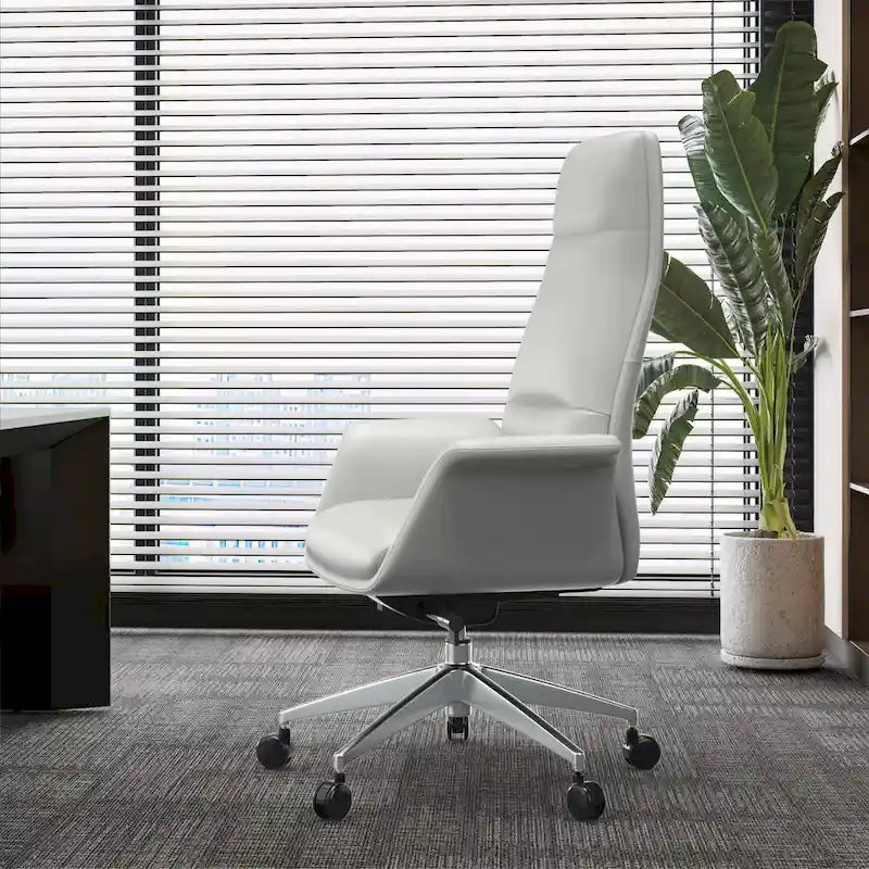 Summit High-Back Leather Office Chair with Swivel and Tilt