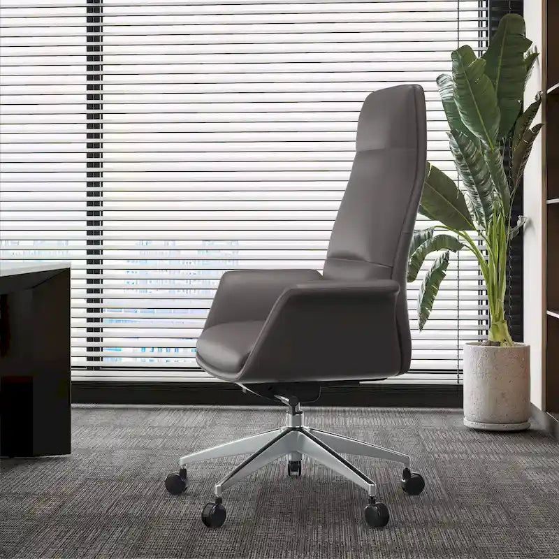 Summit High-Back Leather Office Chair with Swivel and Tilt