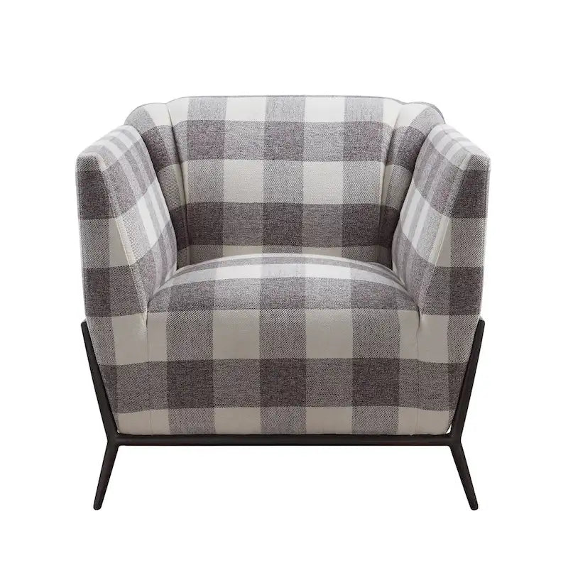 Duval Black Flared Armrest Accent Chair