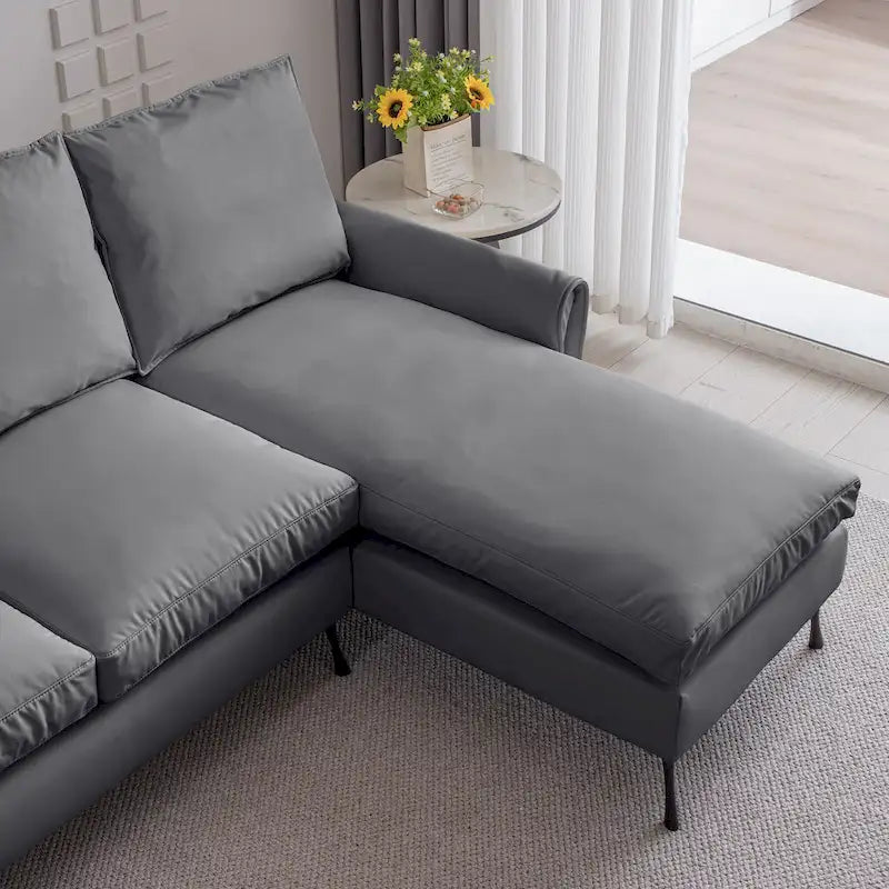 Modern L-Shaped Sofa Couch With Reversible Chaise Lounge