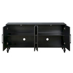 Carved Flower Door Large Storage Cabinet With Metal Handle