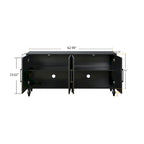 Carved Flower Door Large Storage Cabinet With Metal Handle