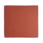 Coral Mid-Century Square Ottoman with Rubberwood Legs by Christopher Knight Home