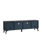 Stylish 70-Inch TV Stand with Marble-Printed Top - 70 in Width