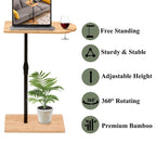 Tray Table Height Adjustable Side Table for Sofa C-shaped Oval End Tables with Slots for Living Room (Oval + Rectangle)