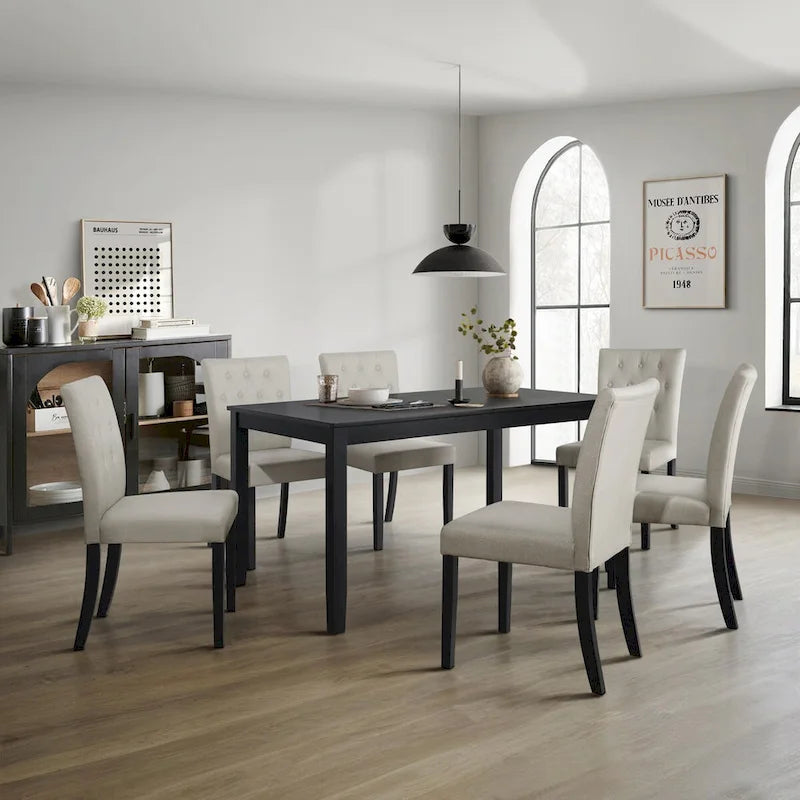 CraftPorch Glam 7-Piece Wooden Dining Chair