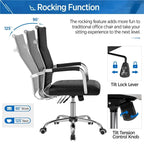 Yaheetech Modern Faux Leather Office Desk Chair with Metal Base - N/A
