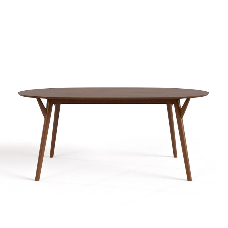 Furniture of America Beau II Mid-century Walnut 7-Piece Dining Table Set