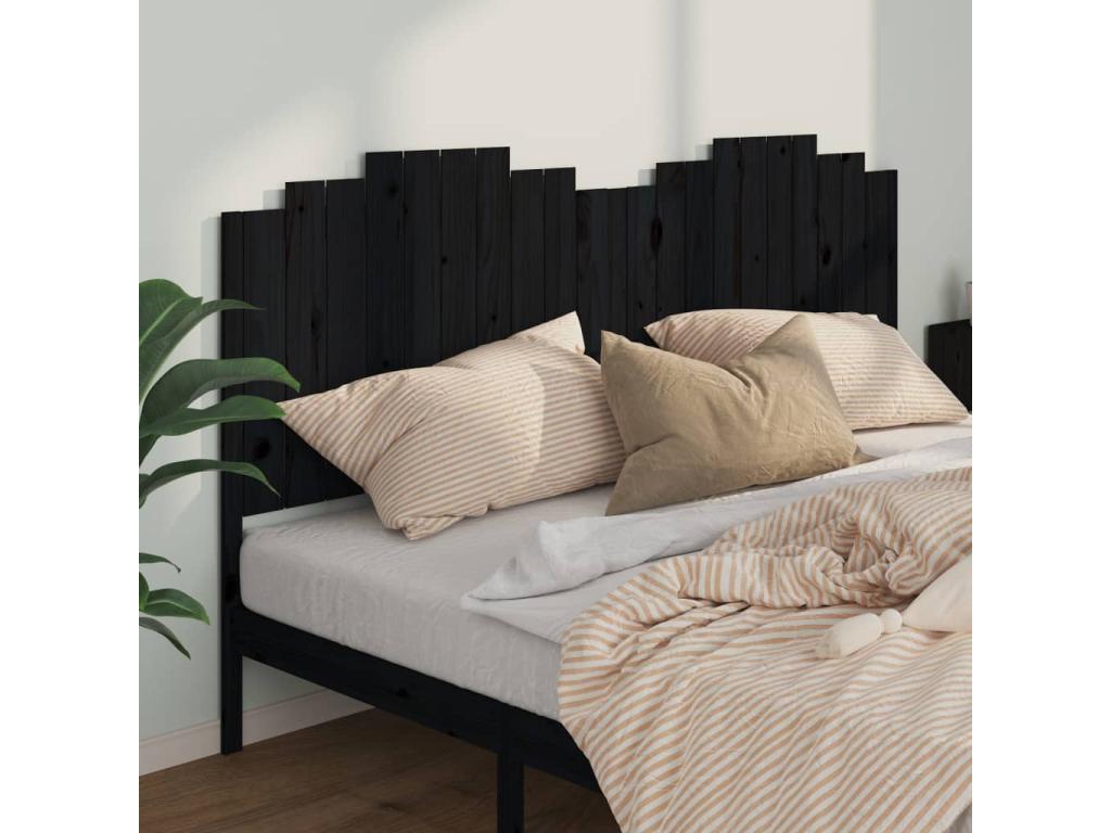 Black Solid Wood Home Furniture, 206 x 4 x 110 cm