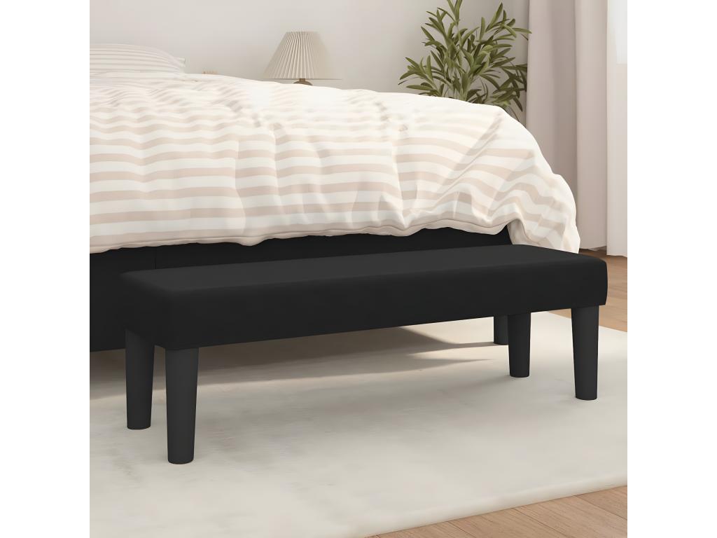 Black Fabric Bench, 100 x 30 x 30 cm
