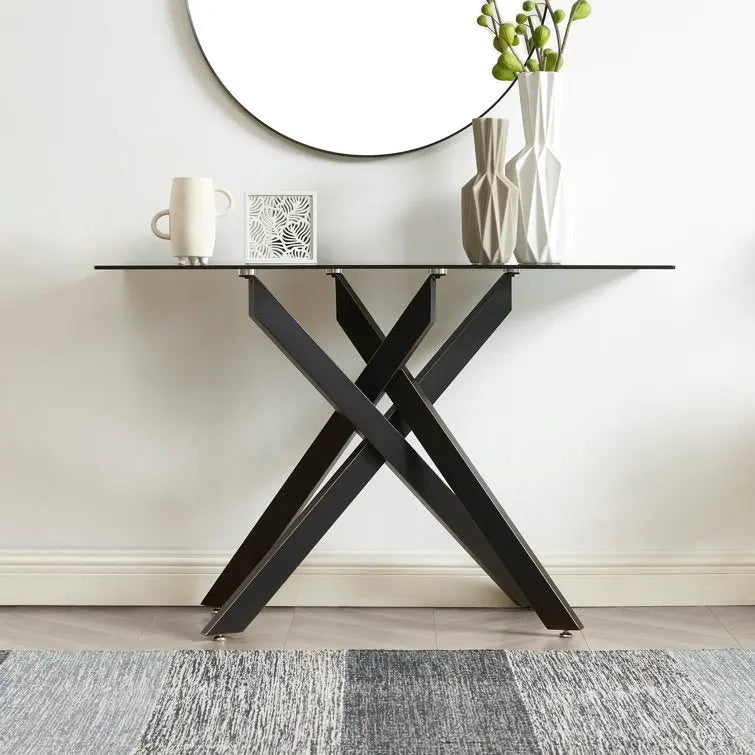 45.3 Glass Top Console Table - N/A