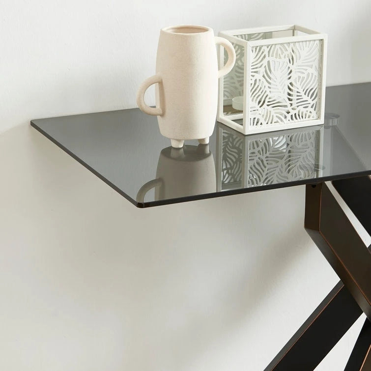 45.3 Glass Top Console Table - N/A
